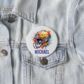Inspirierende Motivierende Fußballhelm Name Button (Beispiel)