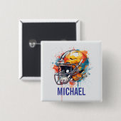 Inspirierende Motivierende Fußballhelm Name Button (Vorne & Hinten)