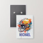 Inspirierende Motivierende Fußballhelm Name Button (Vorderseite/Rückseite)