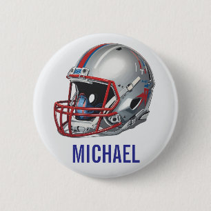 Inspirierende Motivierende Fußballhelm Name Button