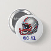 Inspirierende Motivierende Fußballhelm Name Button (Vorne & Hinten)