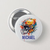 Inspirierende Motivierende Fußballhelm Name Button (Vorne & Hinten)