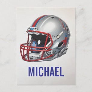 Inspirierende Motivierende Fußballhelm Name Feiertagspostkarte