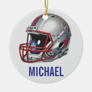 Inspirierende Motivierende Fußballhelm Name Keramik Ornament