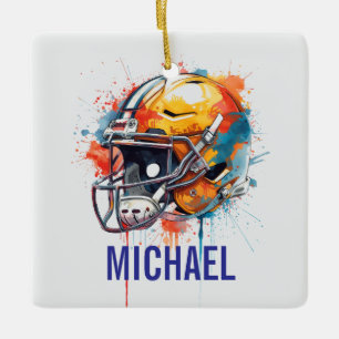 Inspirierende Motivierende Fußballhelm Name Keramikornament