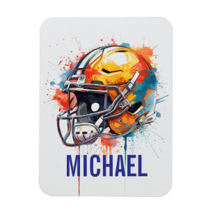 Inspirierende Motivierende Fußballhelm Name Magnet