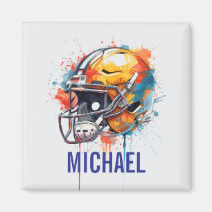 Inspirierende Motivierende Fußballhelm Name Magnet