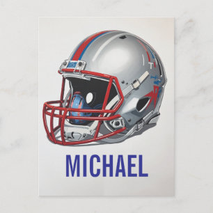 Inspirierende Motivierende Fußballhelm Name Postkarte