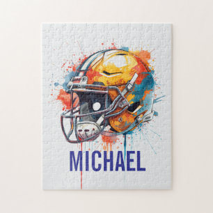 Inspirierende Motivierende Fußballhelm Name Puzzle