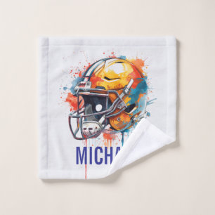 Inspirierende Motivierende Fußballhelm Name Waschlappen