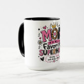 Inspirierende Mutter Lieblings-Superheld Tasse (Vorderseite Links)