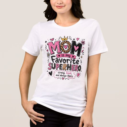 Inspirierende Mutter Lieblings-Superheld Tri-Blend Shirt (Vorderseite)