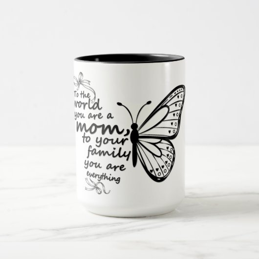 Inspirierende Mutter Schmetterling Tasse (Zentrum)