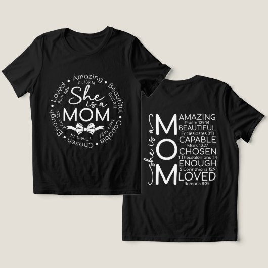 Inspirierende Mutter Tri-Blend Shirt (Design Vorderseite & Rückseite)