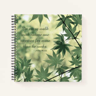 Inspirierende Natur John Muir Zitat Botanisch Notizblock