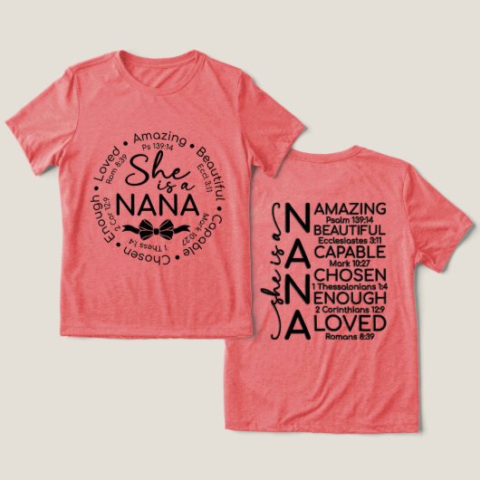 Inspirierende Oma Tri-Blend Shirt (Design Vorderseite & Rückseite)