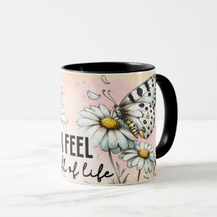 Inspirierende/positive Blumen-Zitat-Verpackung Tasse