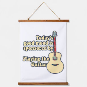 inspirierende positive Gitarren-Redewendungen Wandteppich Mit Holzrahmen