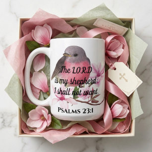 Inspirierende Psalmen 23:1 Bibelvers Kaffeetasse