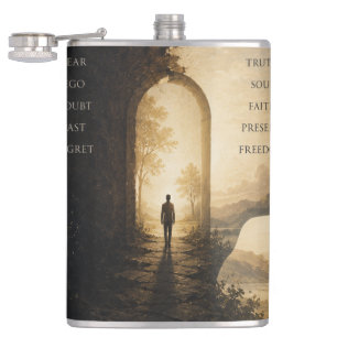Inspirierende Reise-Taschenflasche Glaube Überwi Flachmann