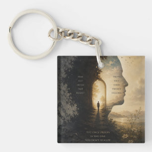 Inspirierende Reise-Taschenflasche Glaube überwi Schlüsselanhänger