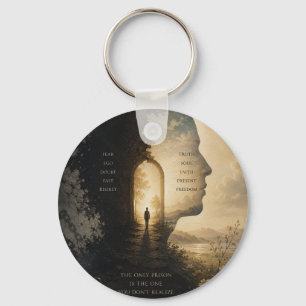 Inspirierende Reise-Taschenflasche Glaube überwi Schlüsselanhänger