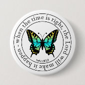 Inspirierende religiöse Schmetterlingswortkunst Button (Vorderseite)