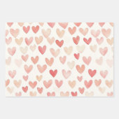 Inspirierende rosa Creme-Herzen Geschenkpapier Set (Vorderseite 3)