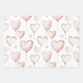 Inspirierende rosa Creme-Herzen Geschenkpapier Set (Vorderseite 2)