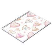 Inspirierende rosa Creme-Herzen Notizblock (Linke Seite)