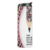 Inspirierende rosa Leopard-Lehrerin Thermosbecher (Nach links gedreht)
