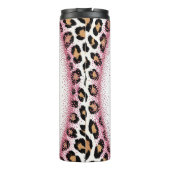 Inspirierende rosa Leopard-Lehrerin Thermosbecher (Rückseite)