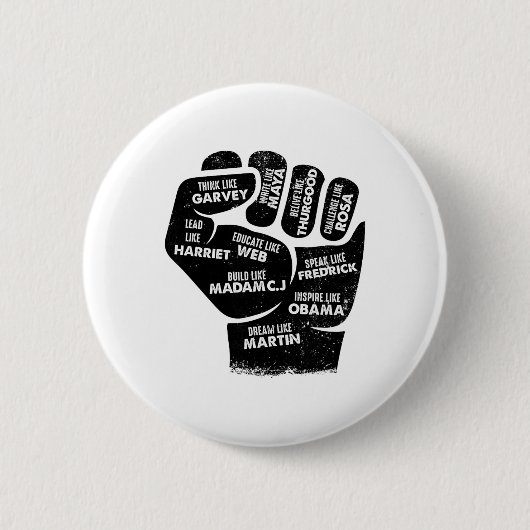 Inspirierende schwarze Führer Faust - Schwarze Ges Button (Vorderseite)