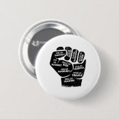 Inspirierende schwarze Führer Faust - Schwarze Ges Button (Vorne & Hinten)