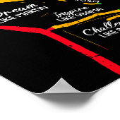 Inspirierende schwarze Führer Power-Faust Hand sch Poster (Ecke)