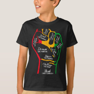 Inspirierende schwarze Führer Power-Faust Hand sch T-Shirt