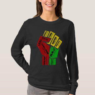 Inspirierende schwarze Führer Power Faust Hand Sch T-Shirt