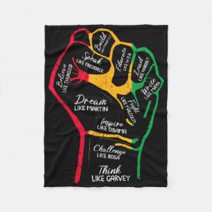 Inspirierende schwarze Führer Power Fist Hand Blac Fleecedecke