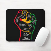 Inspirierende schwarze Führer Power Fist Hand Blac Mousepad (Mit Mouse)