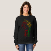 Inspirierende schwarze Führer Power Fist Hand Blac Sweatshirt (Vorne ganz)
