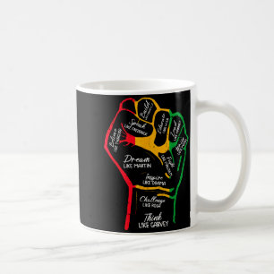 Inspirierende schwarze Führer Power Fist Hand Schw Kaffeetasse