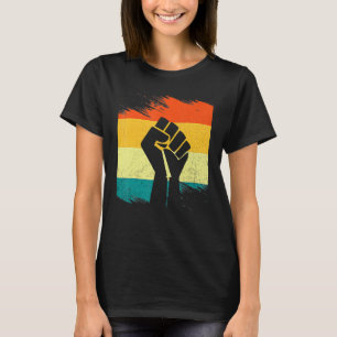Inspirierende schwarze Führer Power Fist Hand Schw T-Shirt