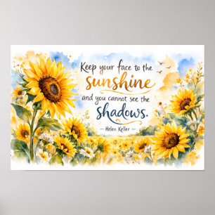 Inspirierende Sonnenblumen – Aquarell-Sonnenblume Poster