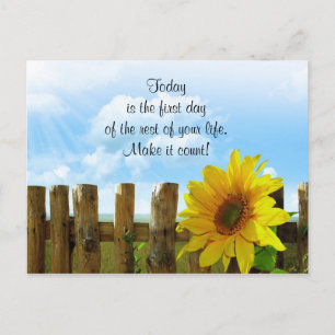 Inspirierende Sonnenblumen-Postkarte Postkarte