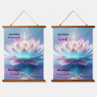 Inspirierende spirituelle Gottes-Zitat-Wandkunst Wandteppich Mit Holzrahmen