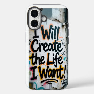 Inspirierende Street-Art-Typografie Betonwand iPhone 16 Hülle