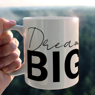 Inspirierende Träume große Typografie Kaffeetasse