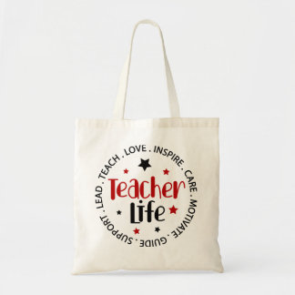 Inspirierende Typografie-Tasche für Lehrer Tragetasche