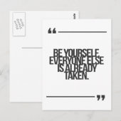 inspirierende und motivierend Zitate Postkarte (Vorne/Hinten)