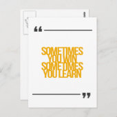 inspirierende und motivierend Zitate Postkarte (Vorne/Hinten)